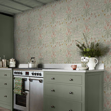 145676 Woodland Weeds Peony & Sage Wallpaper by William Morris at Home