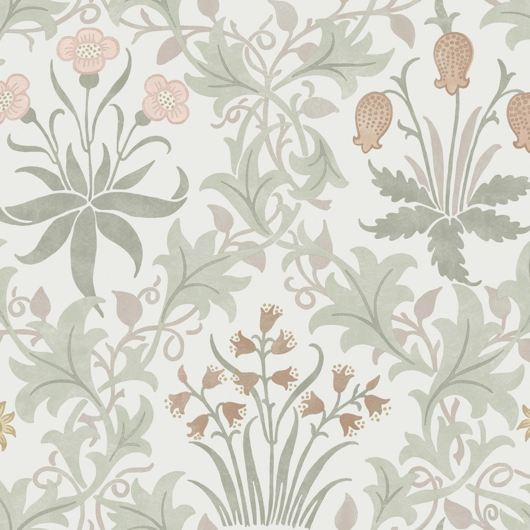 145679 Celandine Spring Peony & Sage Wallpaper by William Morris at Ho