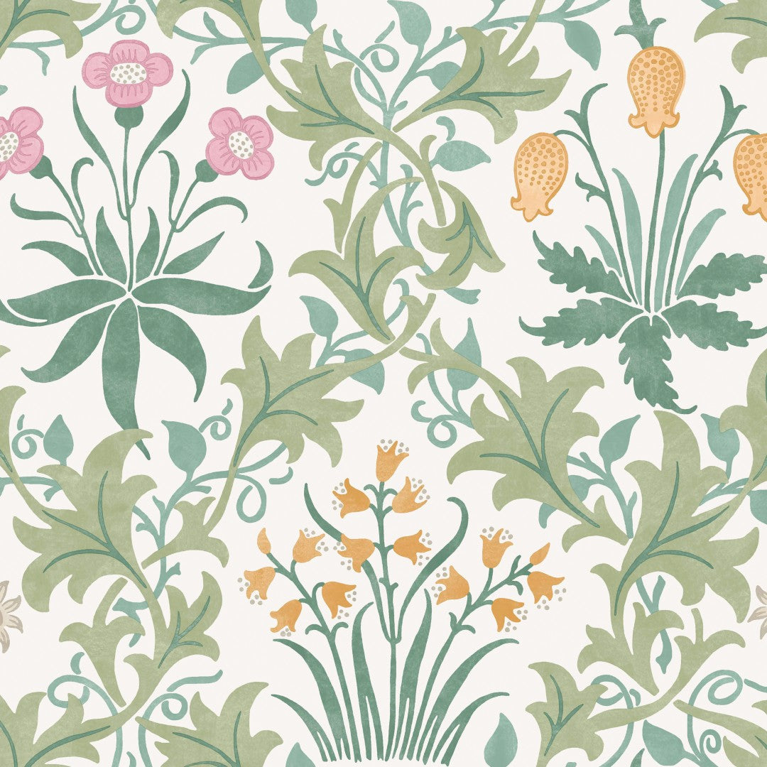 145680 Celandine Spring Garden Wallpaper by William Morris at Home