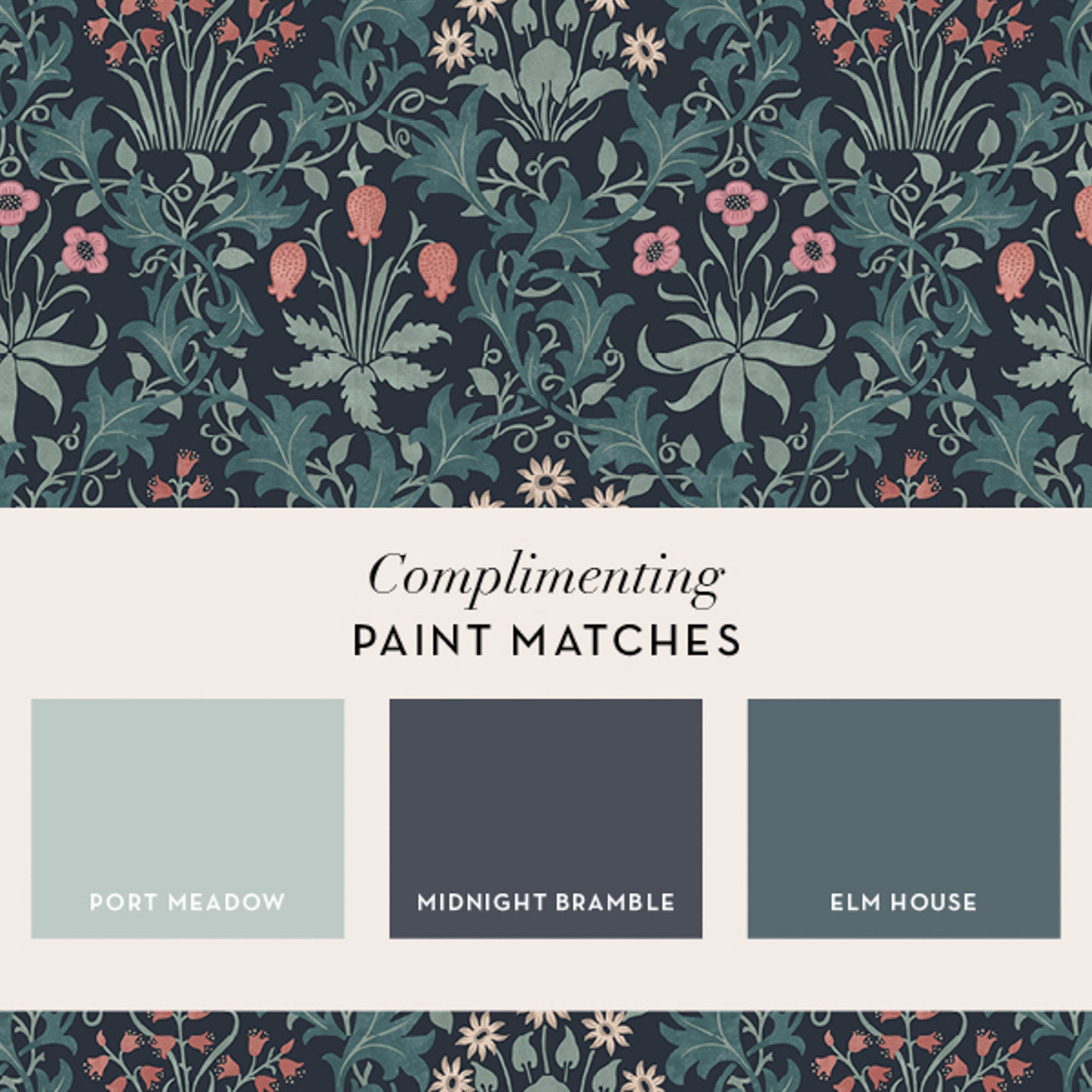 145681 Celandine Midnight Wallpaper by William Morris at Home