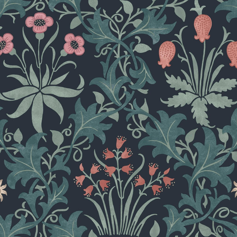 145681 Celandine Midnight Wallpaper by William Morris at Home