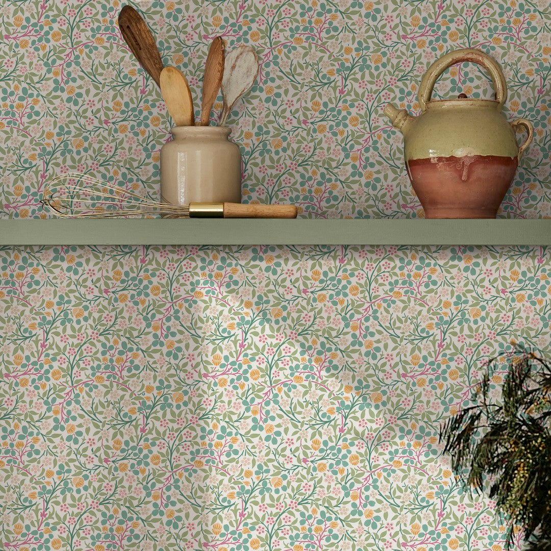 145683 Clover Spring Garden Wallpaper by William Morris at Home