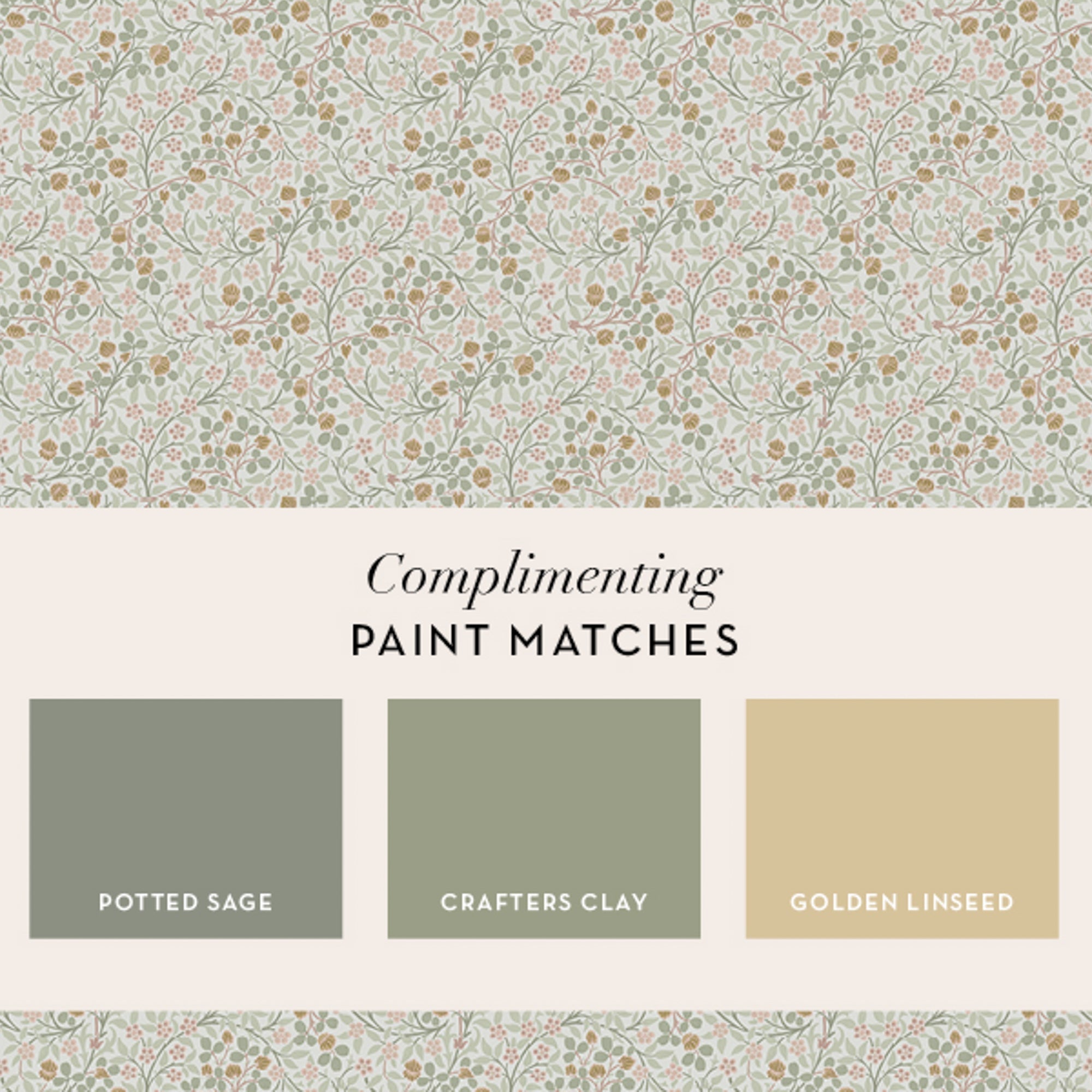 145684 Clover Spring Peony & Sage Wallpaper by William Morris at Home