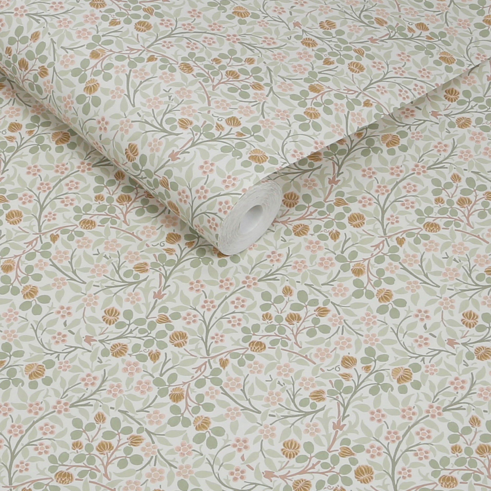145684 Clover Spring Peony & Sage Wallpaper by William Morris at Home