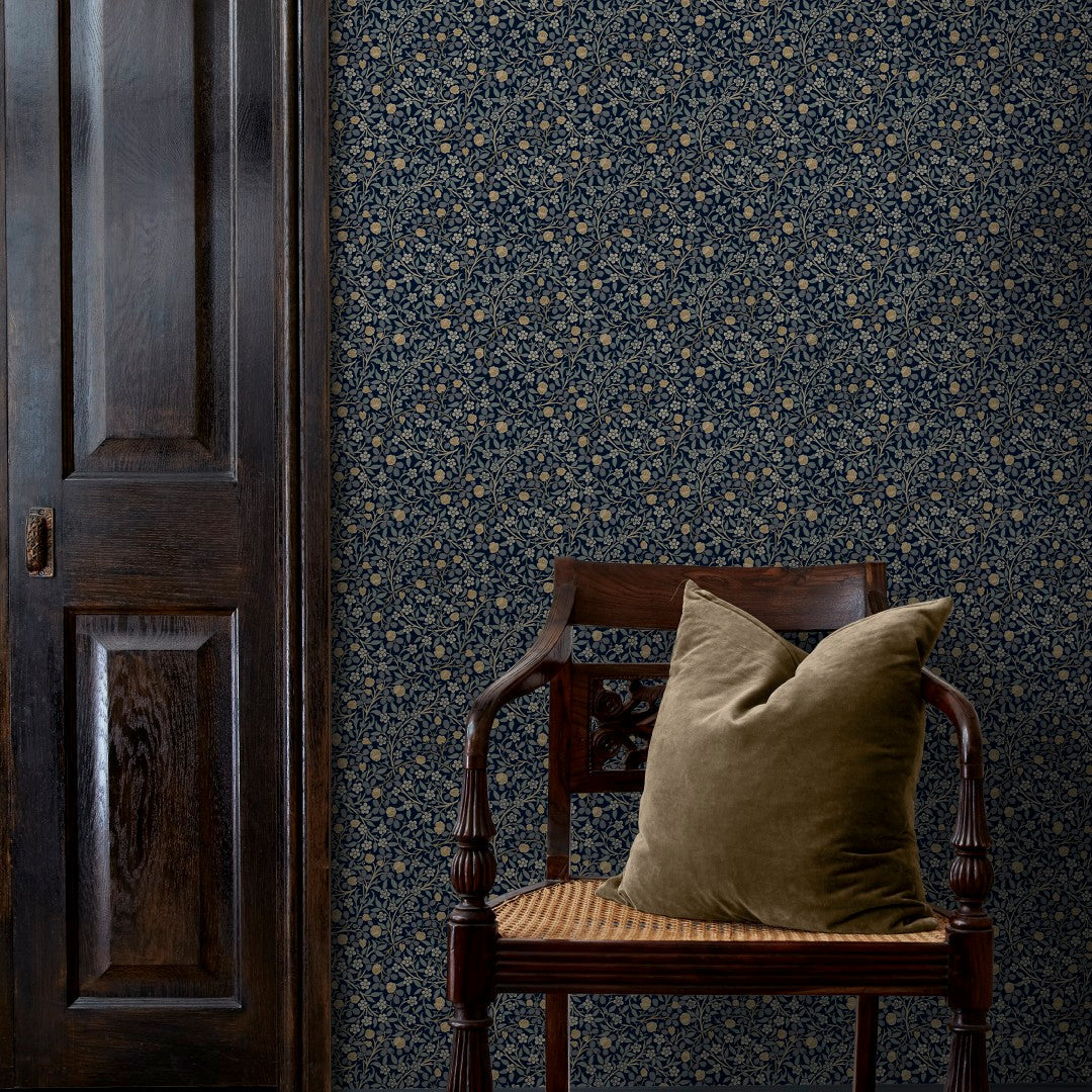 145686 Clover Midnight Wallpaper by William Morris at Home