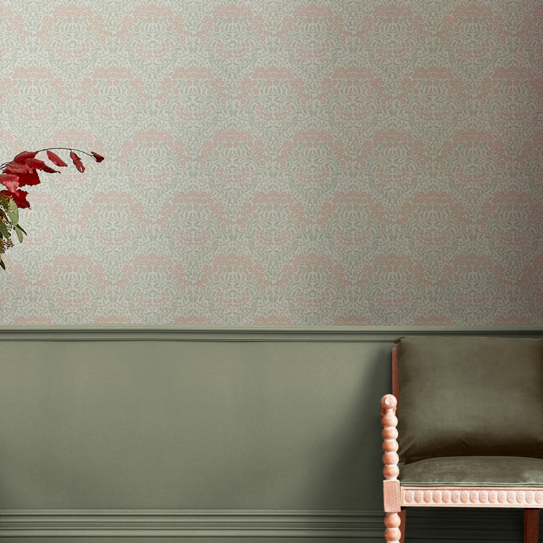 145687 Michaelmas Daisy Peony & Sage Wallpaper by William Morris at Ho