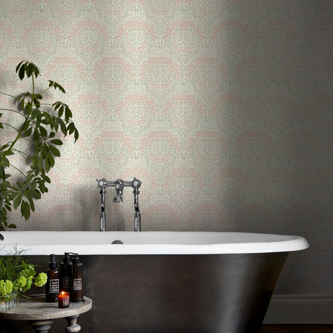 145687 Michaelmas Daisy Peony & Sage Wallpaper by William Morris at Ho