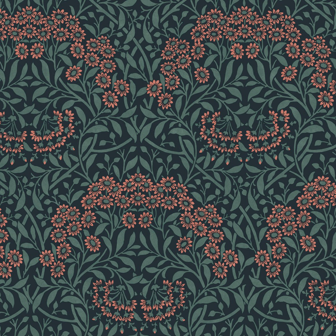 145690 Michaelmas Daisy Midnight Wallpaper by William Morris at Home