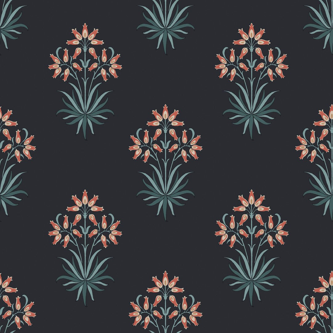 145691 Hyacinth Flower Midnight Wallpaper by William Morris at Home