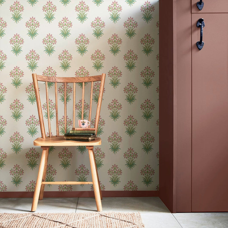 145693 Hyacinth Flower Pink Cedar Wallpaper by William Morris at Home