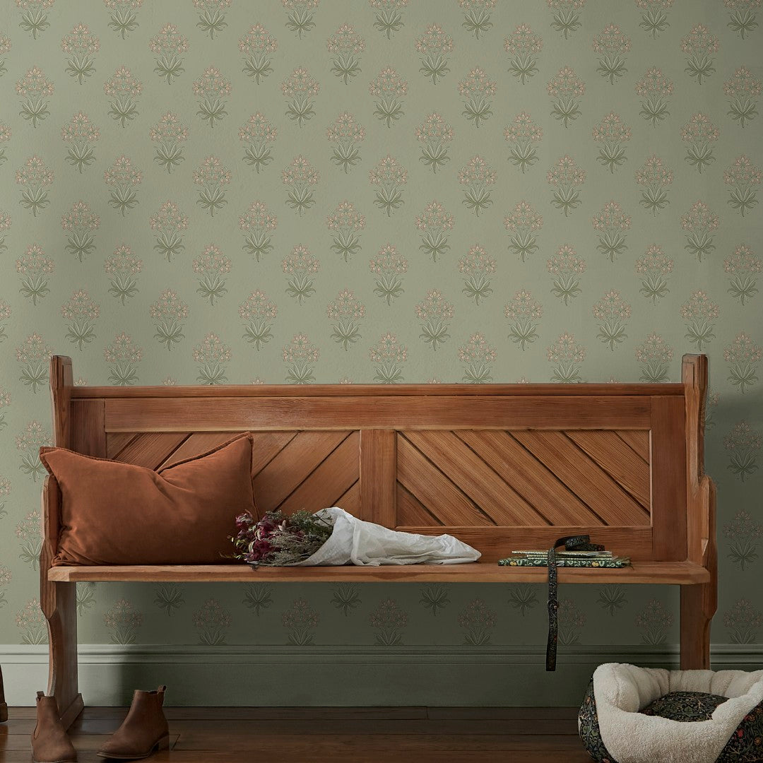 145694 Hyacinth Flower Peony & Sage Wallpaper by William Morris at Hom