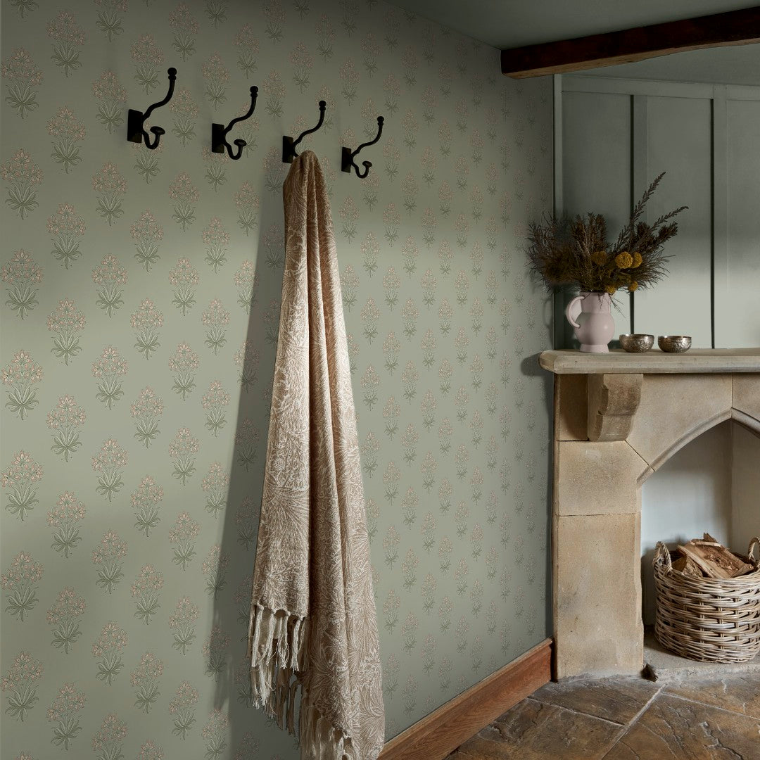 145694 Hyacinth Flower Peony & Sage Wallpaper by William Morris at Hom