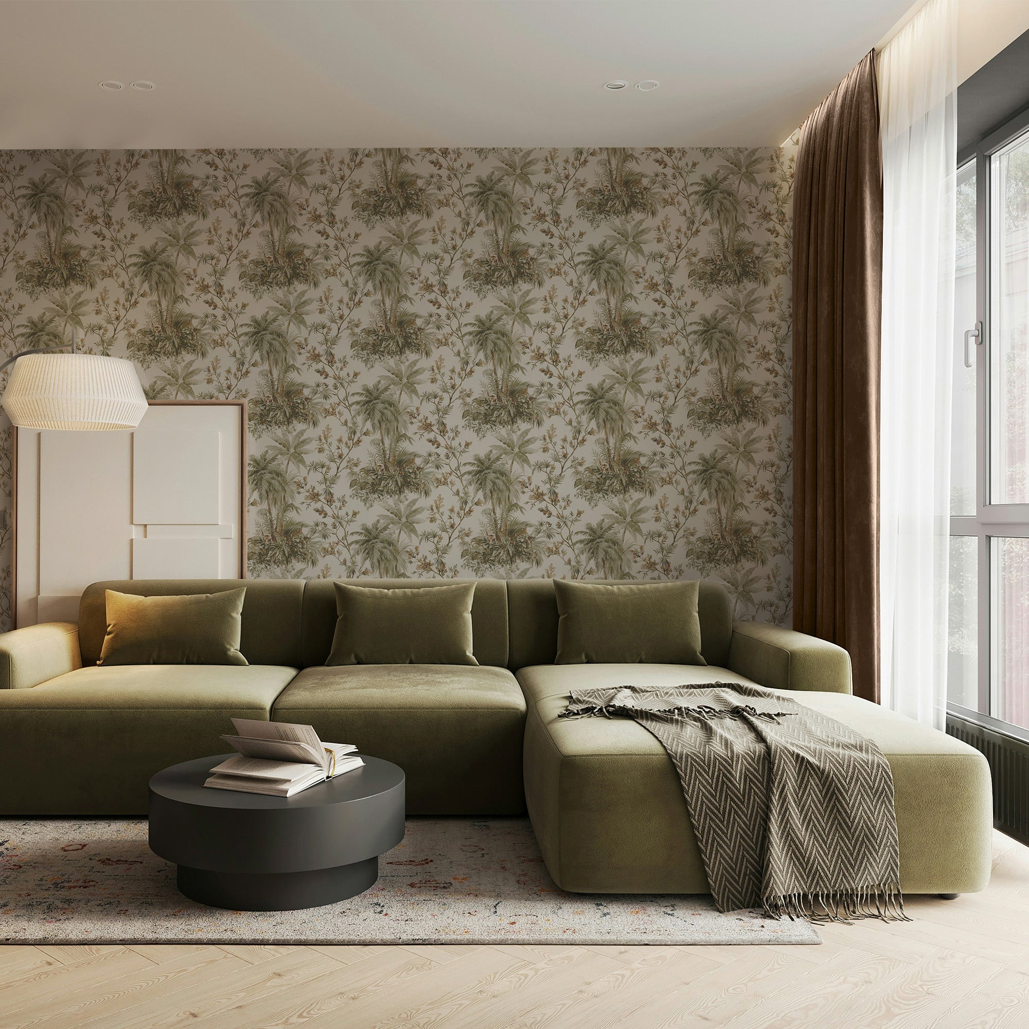 145700 Bali Sage and Gold Wallpaper by Boutique