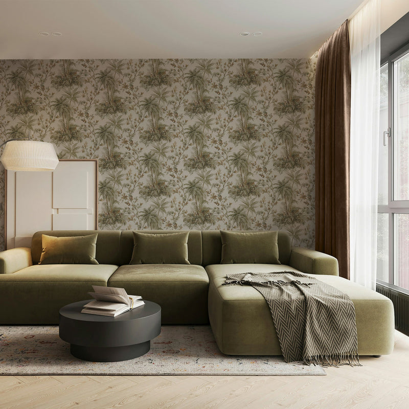 145700 Bali Sage and Gold Wallpaper by Boutique