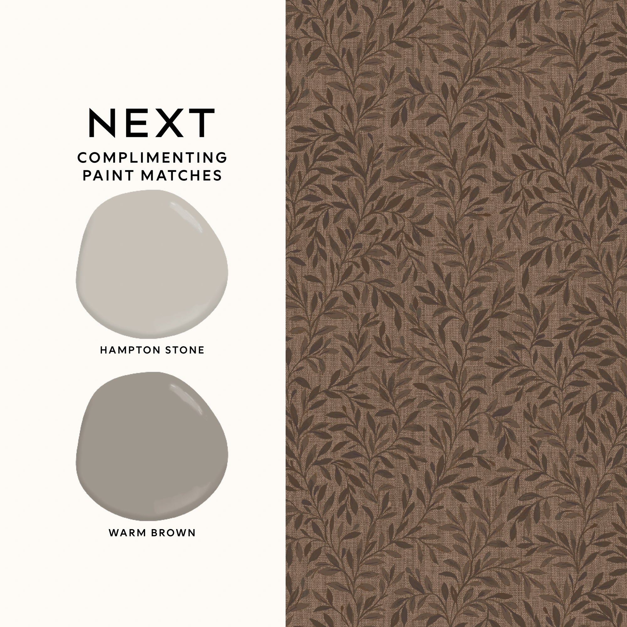 145818 Ditsy Leaf Russet Next AW26 Wallpaper by Next