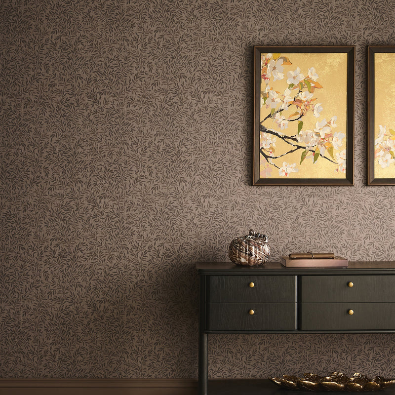 145818 Ditsy Leaf Russet Next AW26 Wallpaper by Next