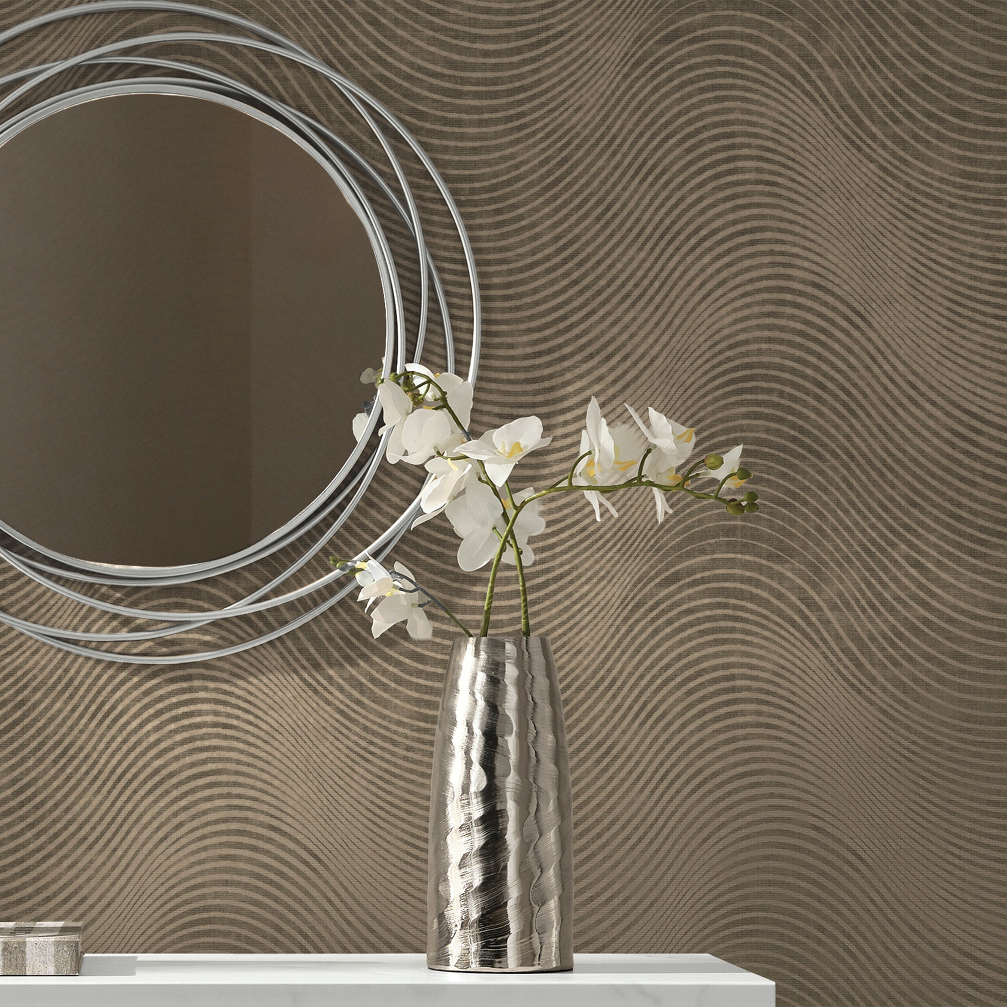 145904 Luxe Lucia Taupe Wallpaper by Next