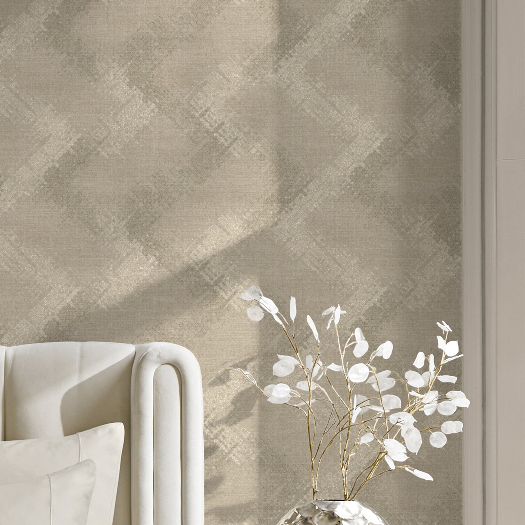 145908 Luxe Dimora Natural Wallpaper by Next