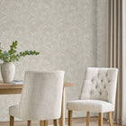 145910 Luxe Palmetta Ivory Wallpaper by Next