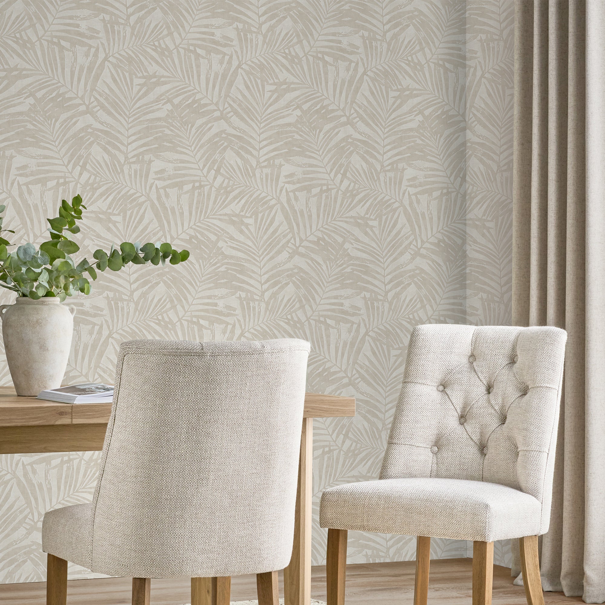 145910 Luxe Palmetta Ivory Wallpaper by Next