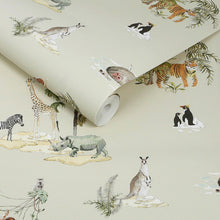 146828 Animals of the World Hambleton Sage Wallpaper by Sophie Allport