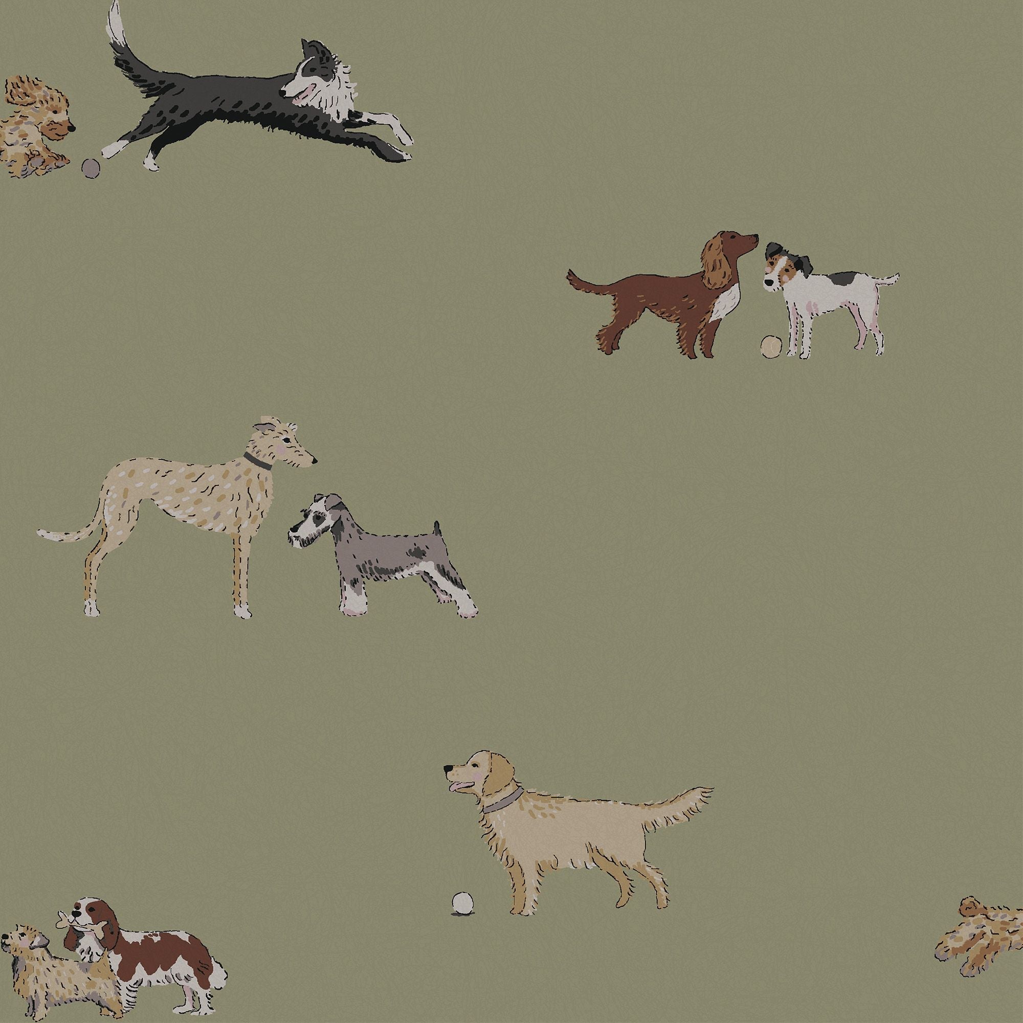 146831 Doggy Daycare Mossbank Green Wallpaper by Sophie Allport