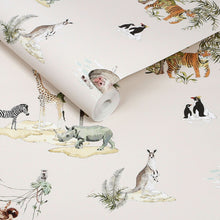 146832 Animals of the World Chalk Blush Wallpaper by Sophie Allport