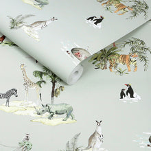 146833 Animals of the World Misty Blue Wallpaper by Sophie Allport
