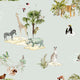 Animals of the World Misty Blue Sophie Allport SS26 Wallpaper by Sophie Allport