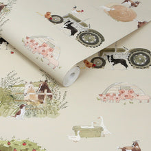146834 Farm Friends Hambleton Sage Wallpaper by Sophie Allport