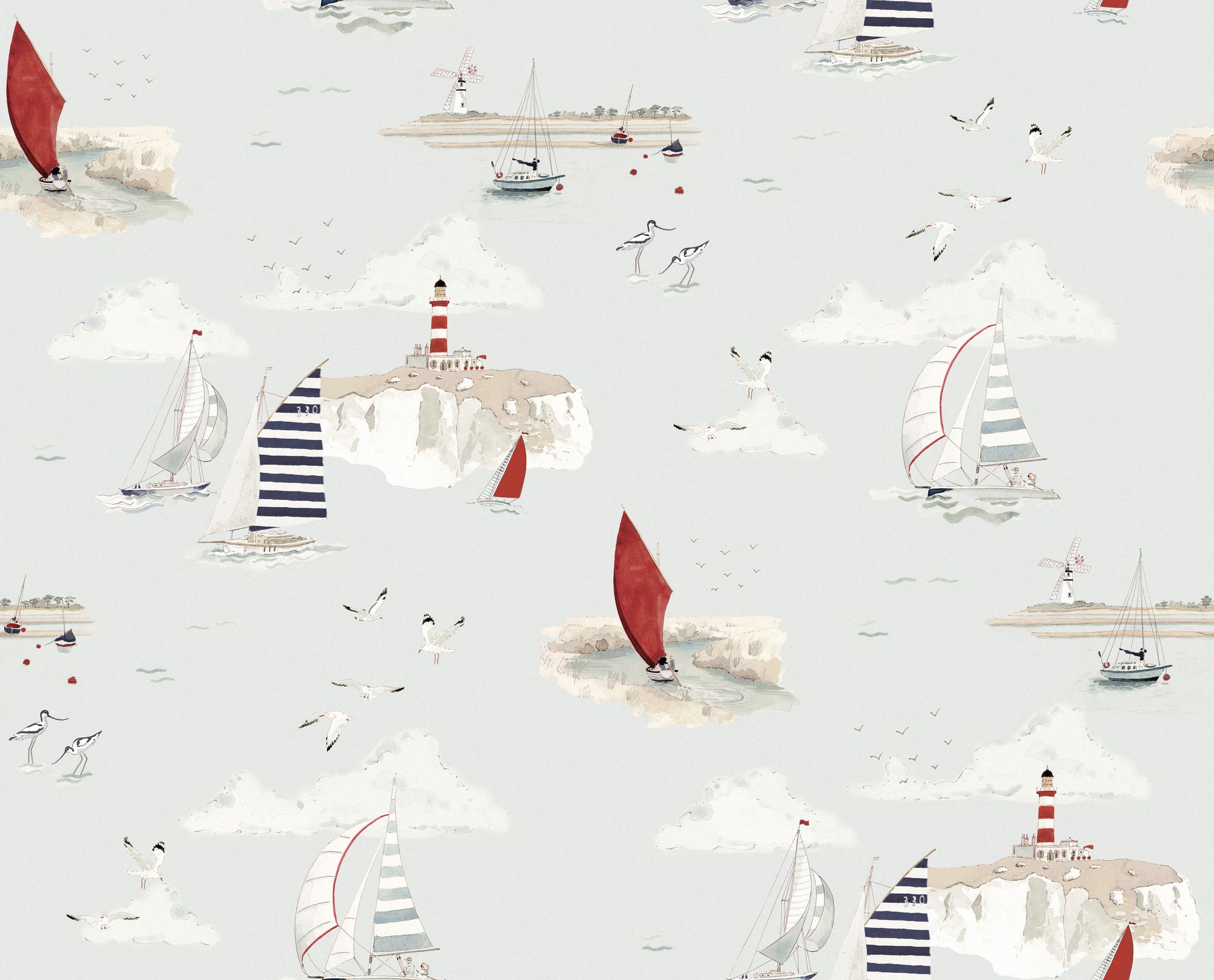 146835 Coastal Boats Cottesmore Sky Wallpaper by Sophie Allport