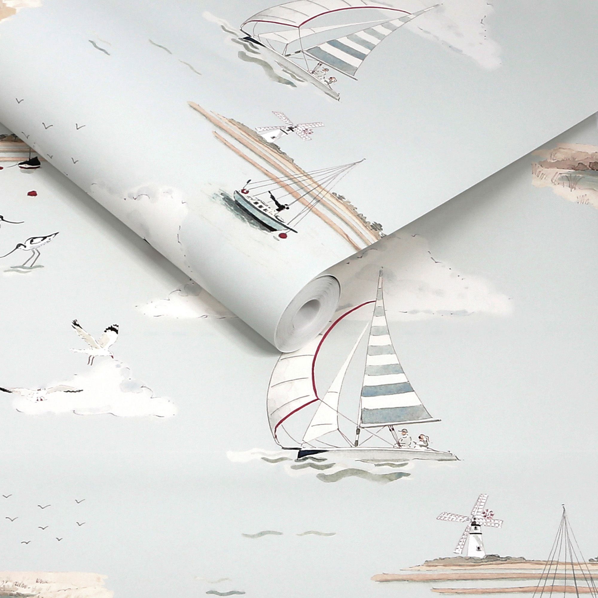 146835 Coastal Boats Cottesmore Sky Wallpaper by Sophie Allport