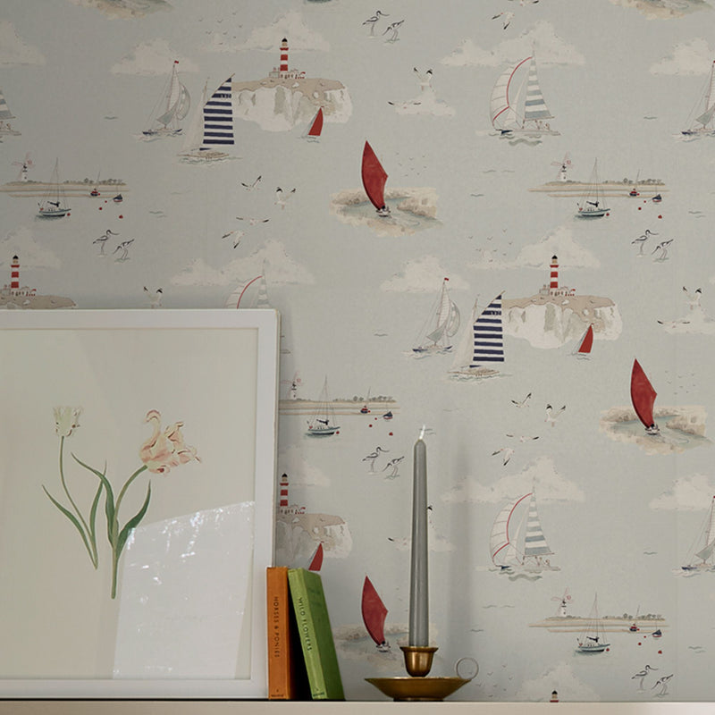 146835 Coastal Boats Cottesmore Sky Wallpaper by Sophie Allport