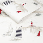 146836 Coastal Boats Langham White Wallpaper by Sophie Allport