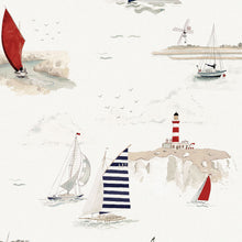 146836 Coastal Boats Langham White Wallpaper by Sophie Allport