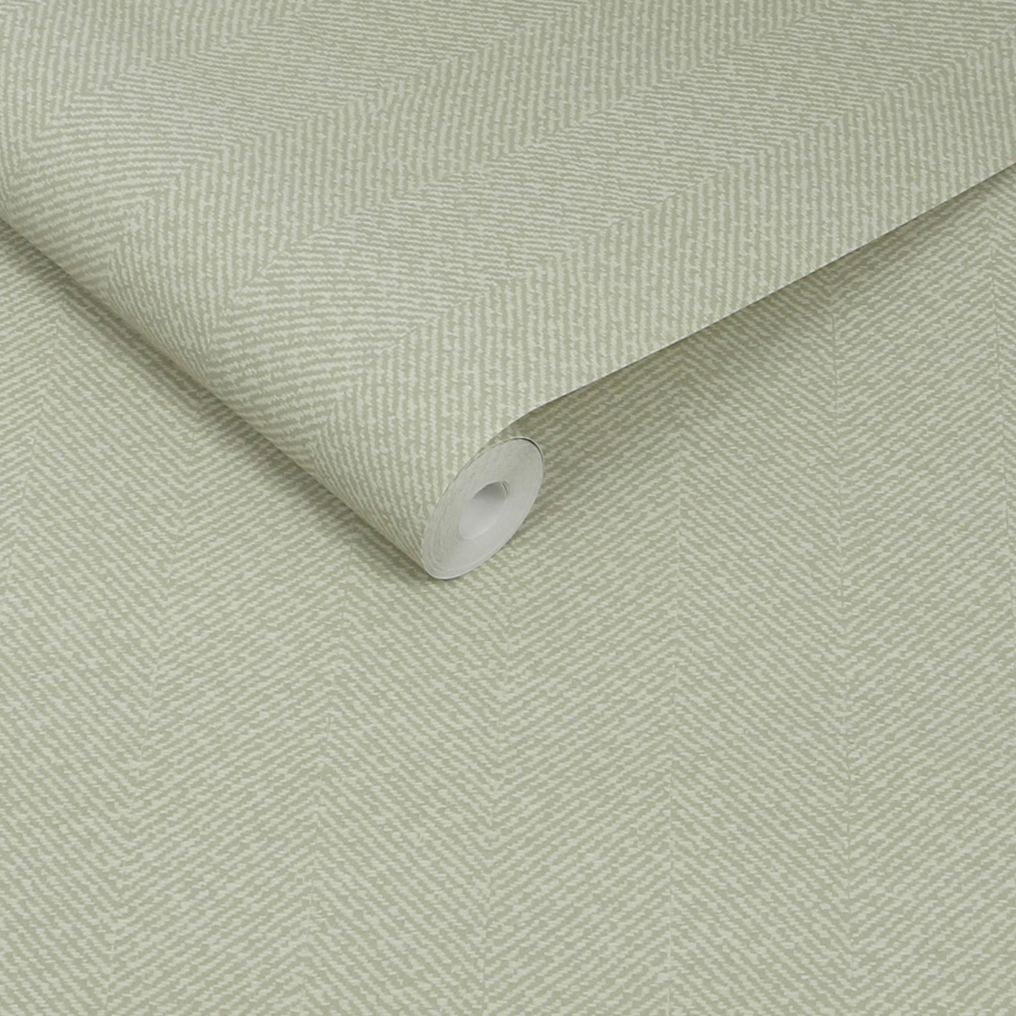 146837 Herringbone Texture Mossbank Green Wallpaper by Sophie Allport