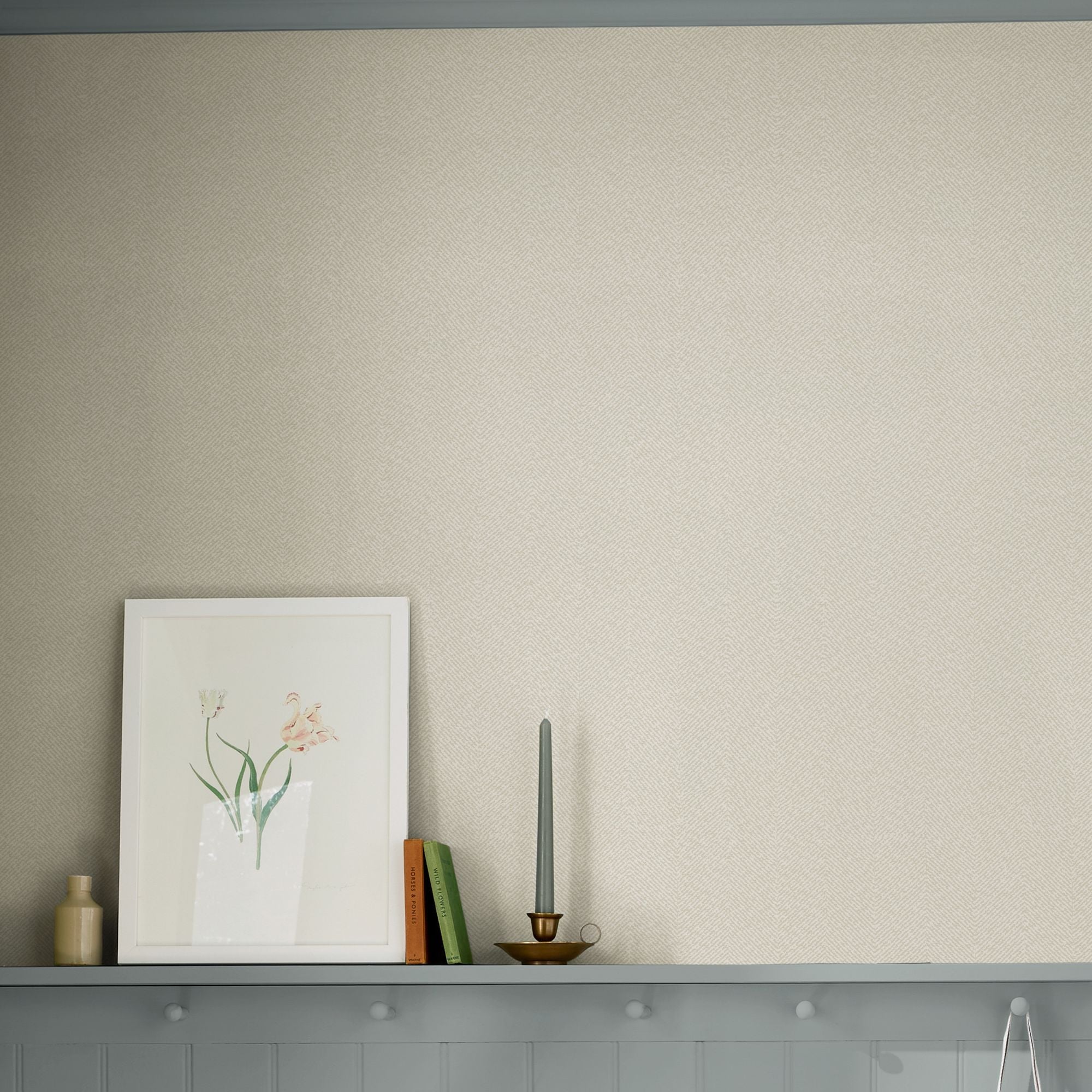 146839 Herringbone Texture Uppingham Grey Wallpaper by Sophie Allport