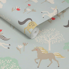 146840 Forest Ponies Witham Blue Wallpaper by Sophie Allport
