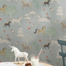 146840 Forest Ponies Witham Blue Wallpaper by Sophie Allport