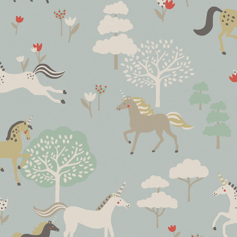 146840 Forest Ponies Witham Blue Wallpaper by Sophie Allport