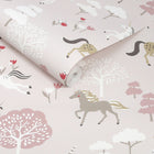 146841 Forest Ponies Chalk Blush Wallpaper by Sophie Allport