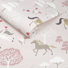 146841 Forest Ponies Chalk Blush Wallpaper by Sophie Allport