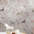 146841 Forest Ponies Chalk Blush Wallpaper by Sophie Allport