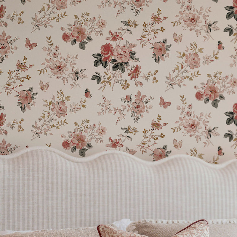 146842 Vintage Rose Chalk Blush Wallpaper by Sophie Allport