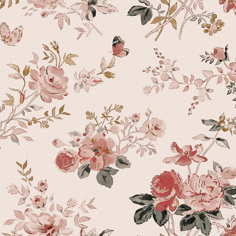 146842 Vintage Rose Chalk Blush Wallpaper by Sophie Allport