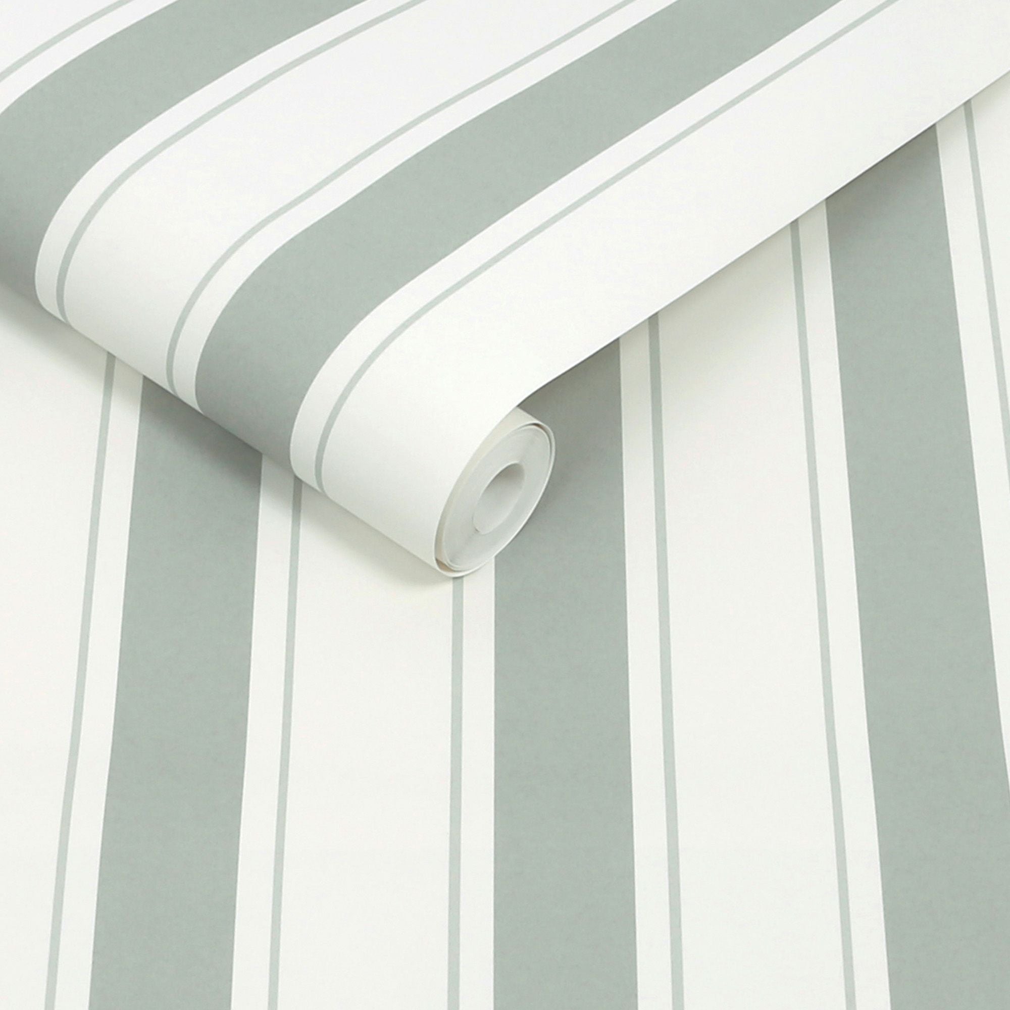 146843 Oundle Stripe Morning Fog Wallpaper by Sophie Allport