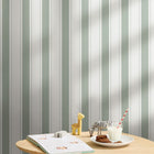 146843 Oundle Stripe Morning Fog Wallpaper by Sophie Allport