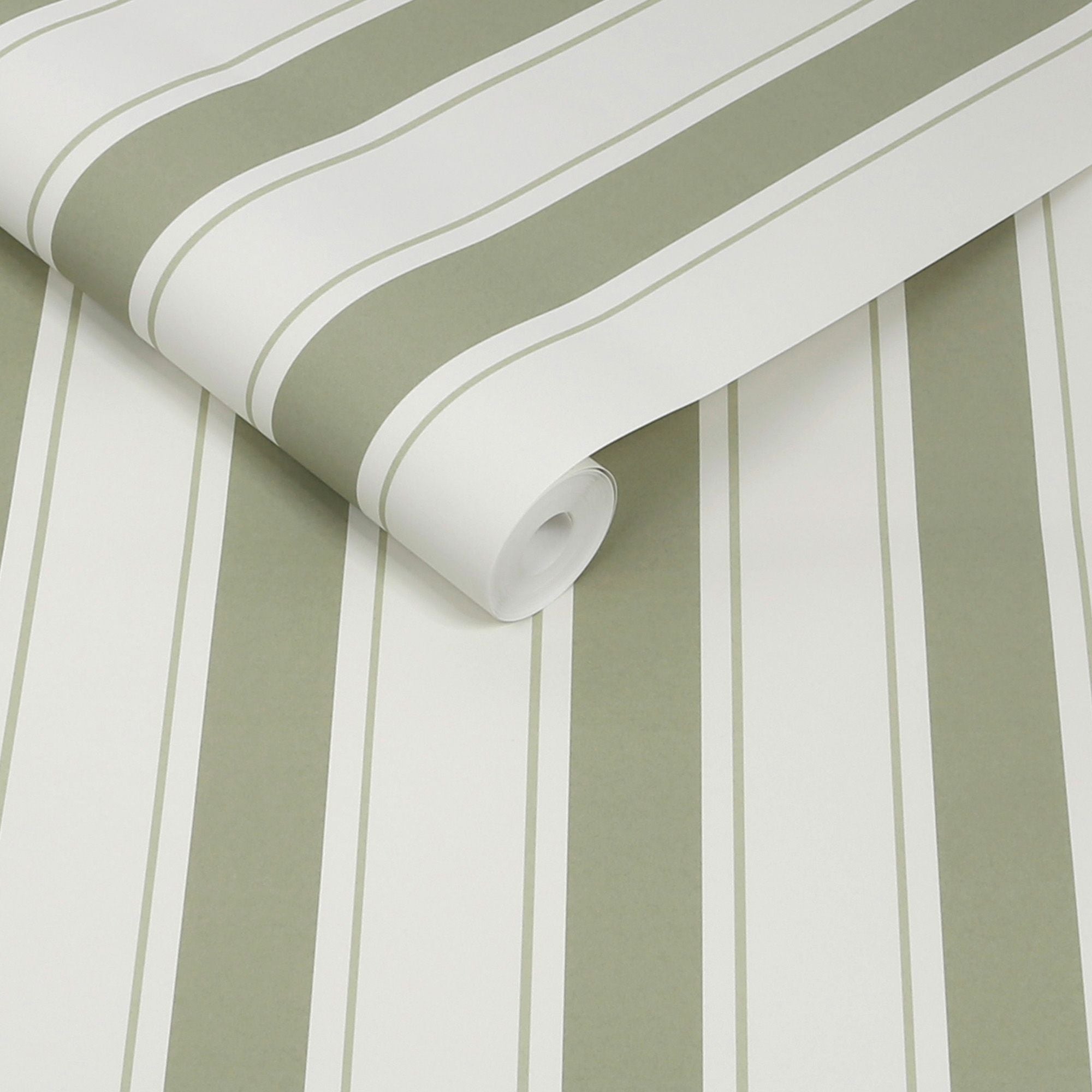 146844 Oundle Stripe Mossbank Green Wallpaper by Sophie Allport