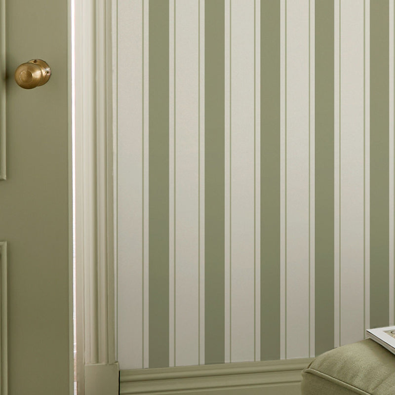 146844 Oundle Stripe Mossbank Green Wallpaper by Sophie Allport