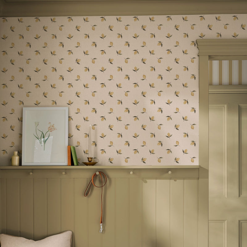 146848 Lemons Soft Linen Wallpaper by Sophie Allport